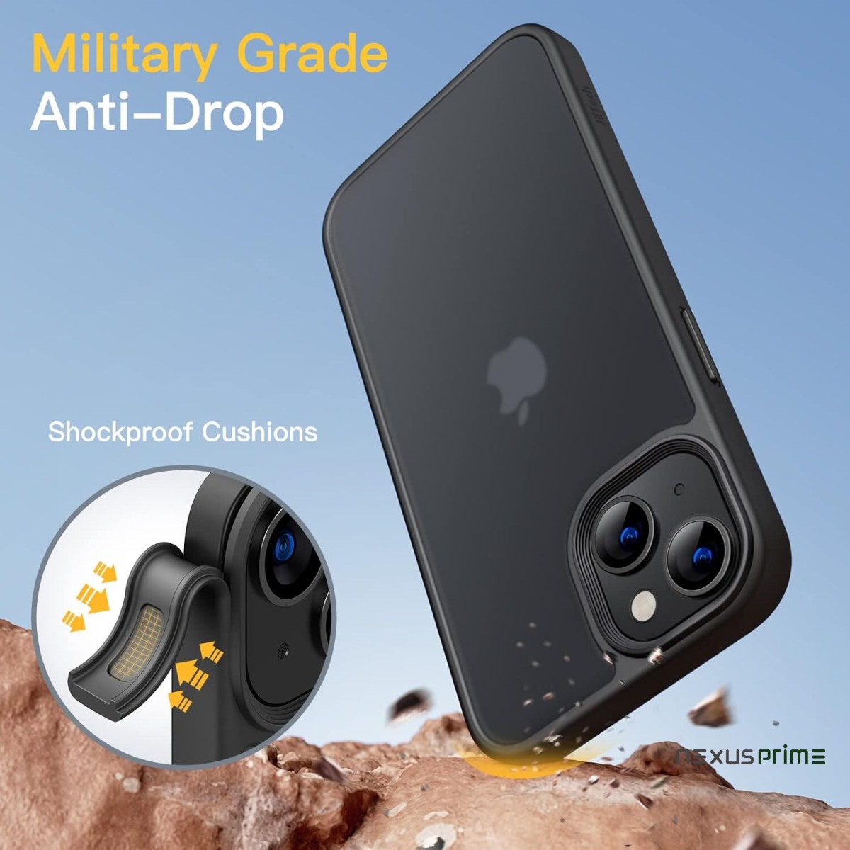 JETech Cover Opaca per iPhone 13 6,1 Pollici, Protezione Anticaduta Antiurto di Grado Militare, Custodia Posteriore Glassata Traslucida, Anti-Impronte (Nero) : Amazon.it: Elettronica - Asset